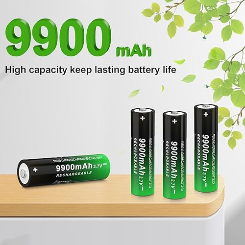 Miniatura 6 de Button Top 18650 - Batería recargable de 3.7 V, 9900 mAh, alta capacidad de larga duración para linterna, juguetes y Pathlight 241011-2S-3S (botón