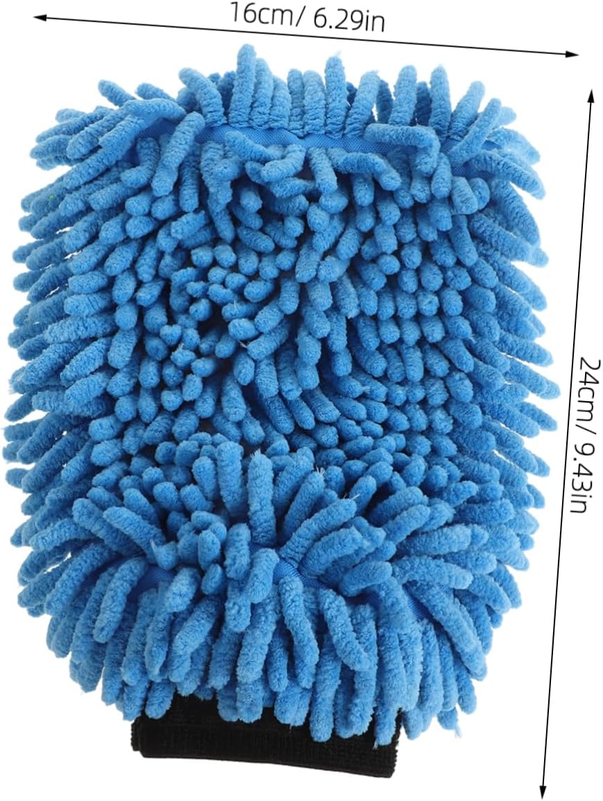 Car Wash Mitt Double-Sided Chenille Cleaning Glove for Cars and Household and Soft Microfiber Wiping Tool Versatile Vehicle Washing and Detailing Accessory