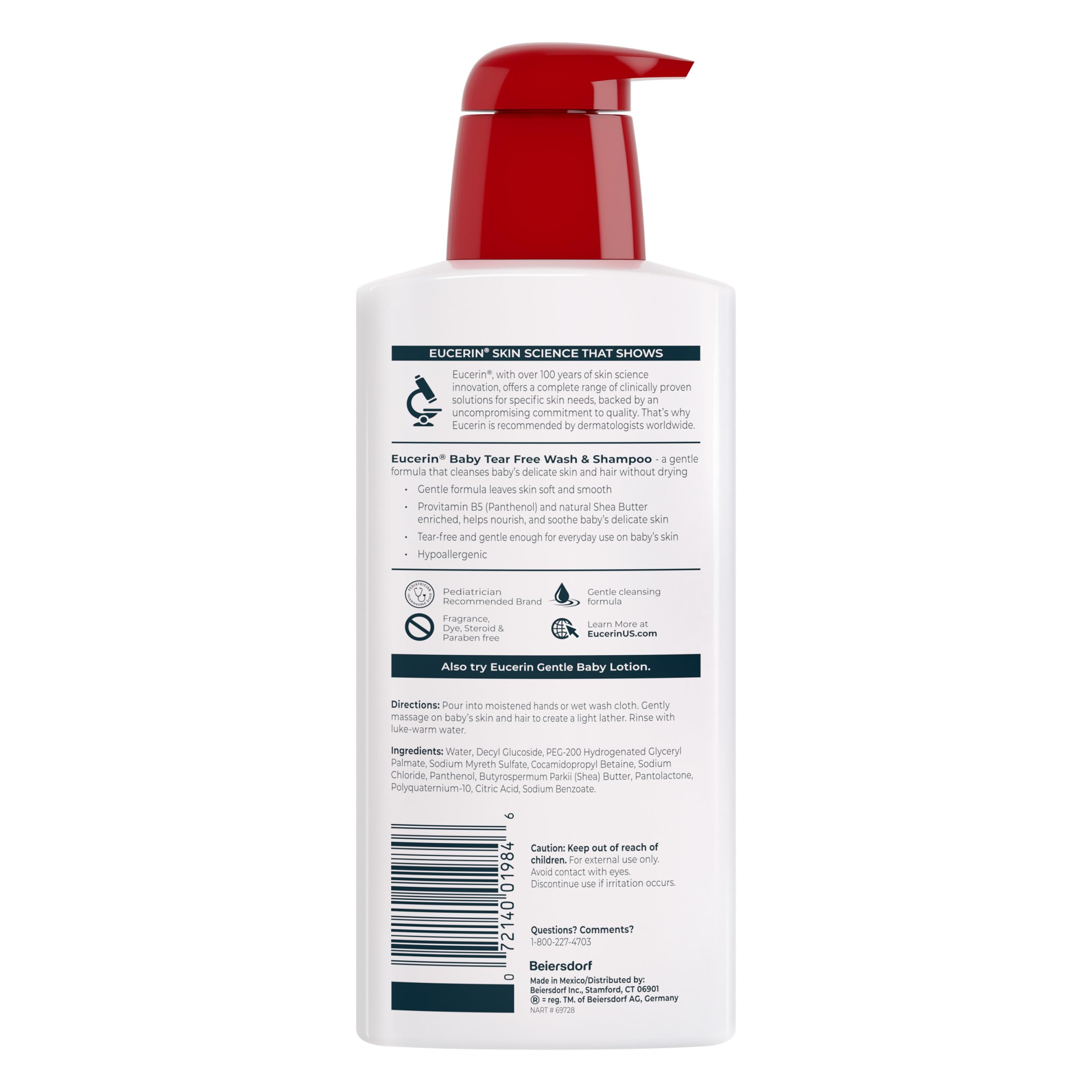 Baby, Szampon do mycia, bez perfum, 13,5 fl oz (400 ml) - Eucerin