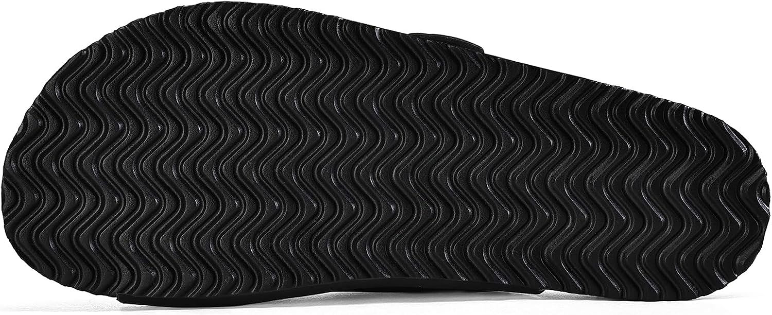 mysoft Womens Flat Sandals Cork Footbed Slides 2 Straps Adjustable Buckle Slip On Summer with +Comfort Shoes - Image 5