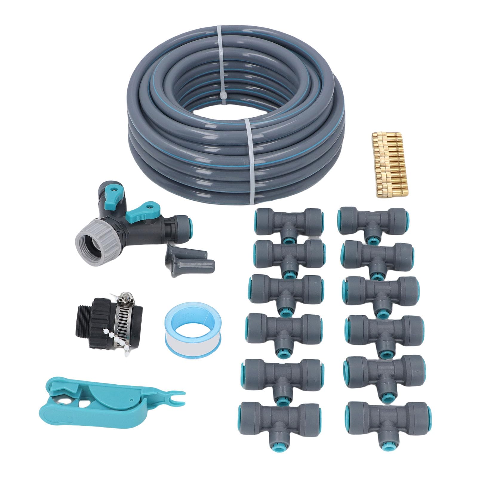 di irrigazione da giardino Kit di irrigazione a goccia automatica da 10 m Set di attrezzature per prato da patio con gocciolatore regolabile per tubo