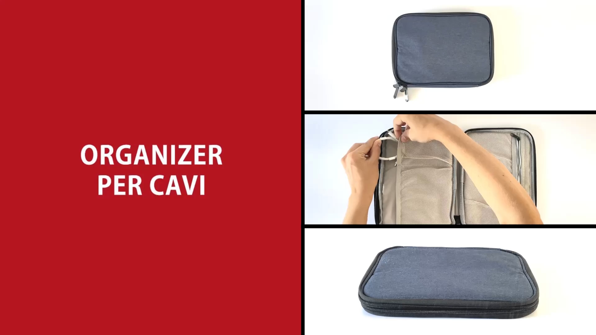 Organizer Cavi Da Viaggio OrgaWise - Borsa 3 Strati Per Cavi, Caricatori, Accessori Elettronici - Foto 12