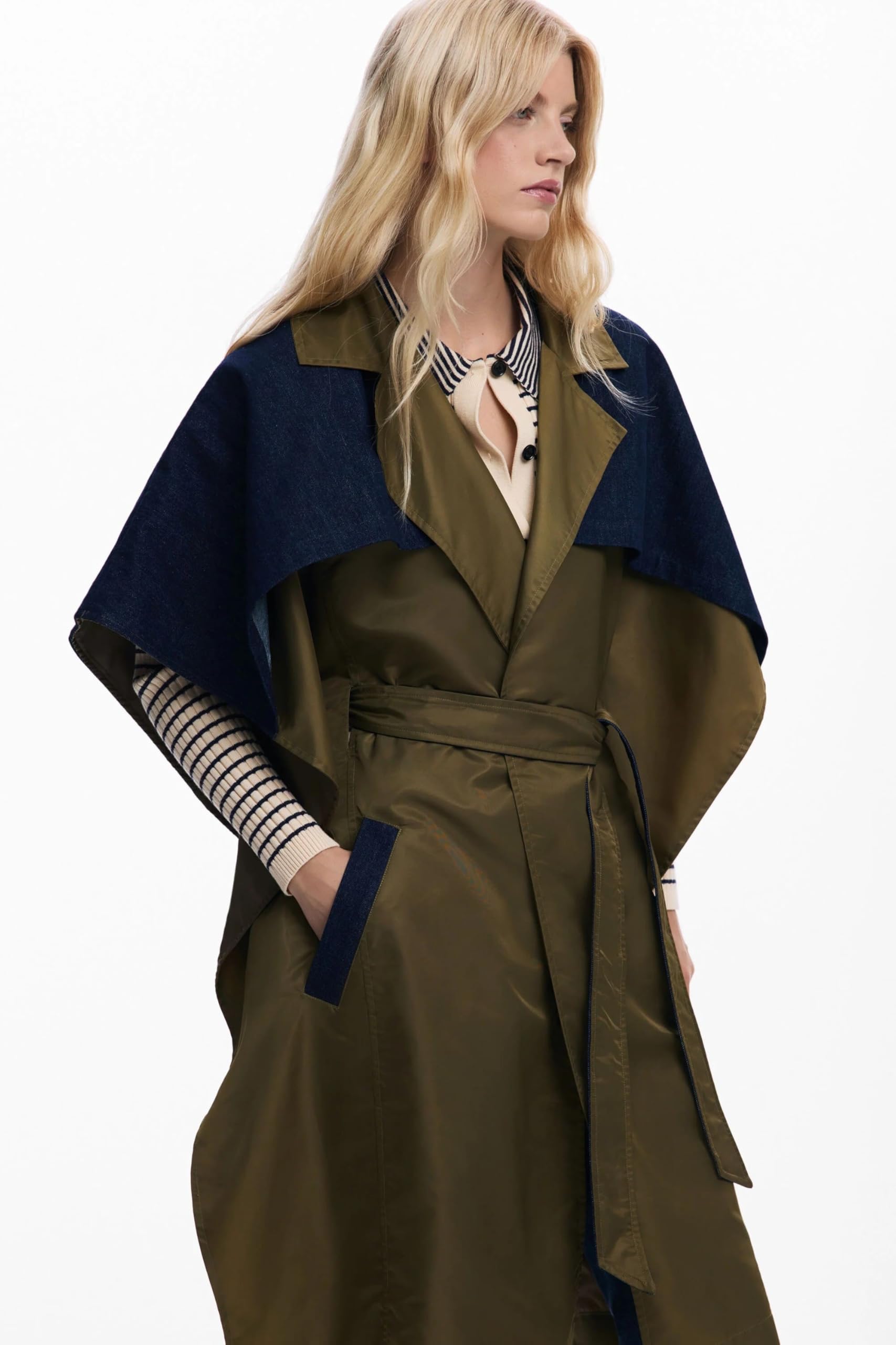 Desigual PONCHO_NEW TRENCHY, 4002 KHAKI, U