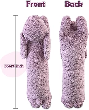 Rabbit Plush Pillow, Rabbit Stuffed Animal, Bunny Plush Long Pillow Christmas Valentine's Gift for Kids Adults (35 inch)