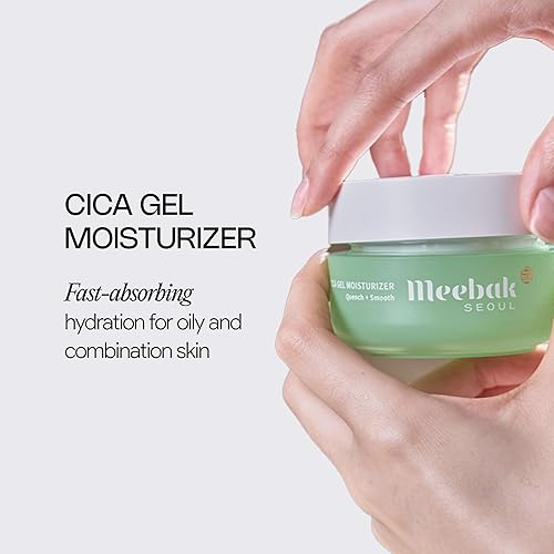 Miniatura 2 de Meebak Cica Gel hidratante facial  Hidratación ligera con ácido hialurónico y colágeno vegano  Crema facial de rápida absorción  No grasa  Gel
