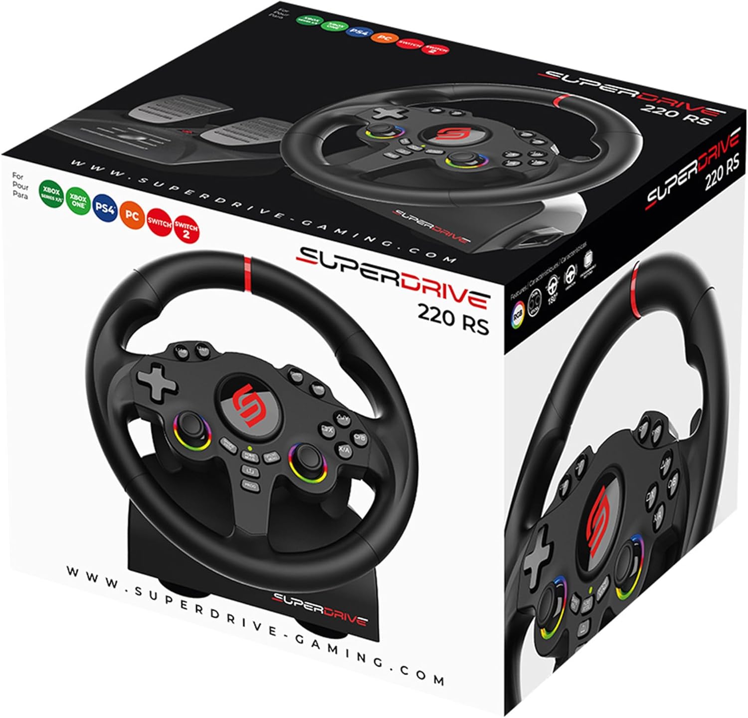 Underside of steering wheel base showing four suction cups