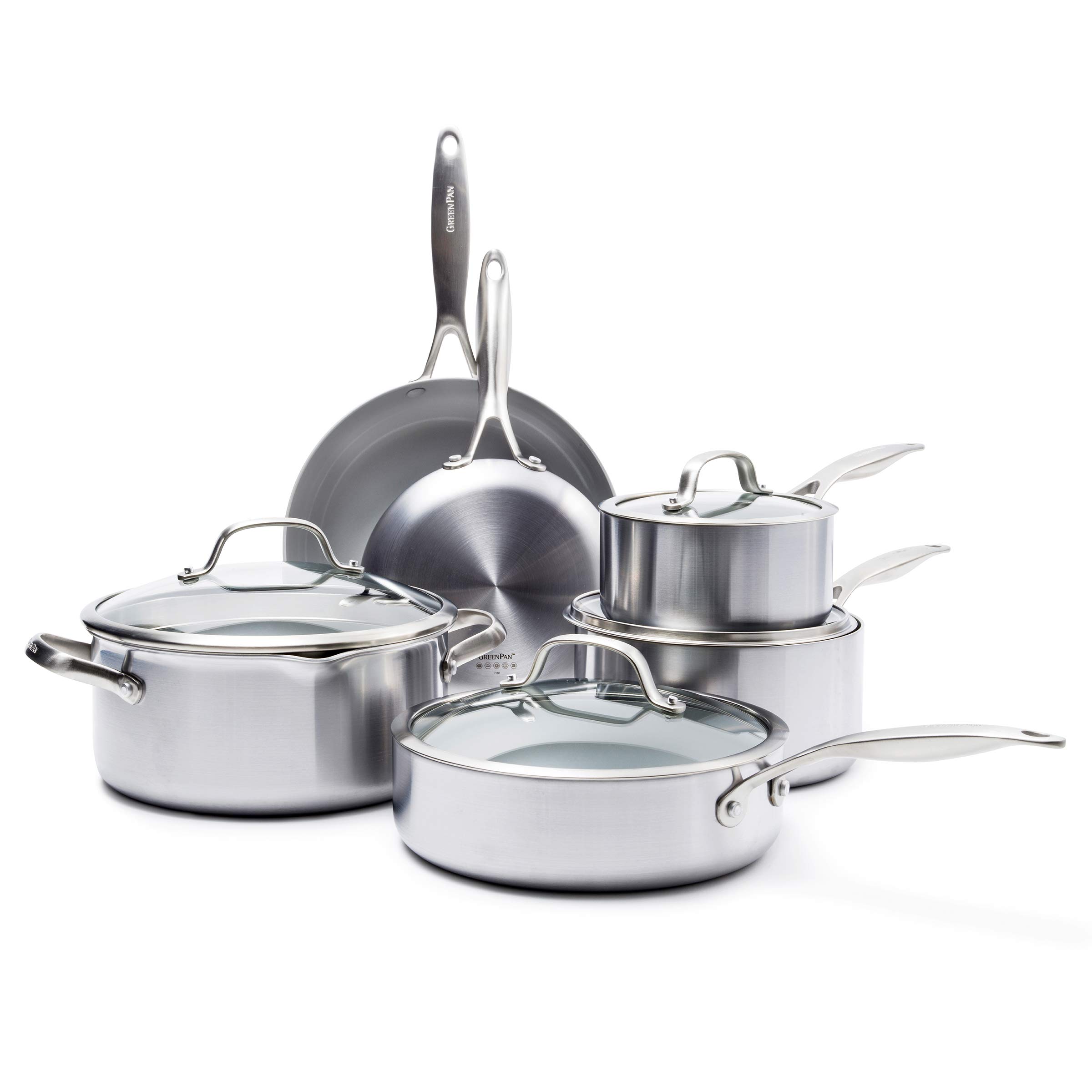 GreenPan CC000018001 Stainless Steel Venice Pro Ceramic NonStick 10Pc