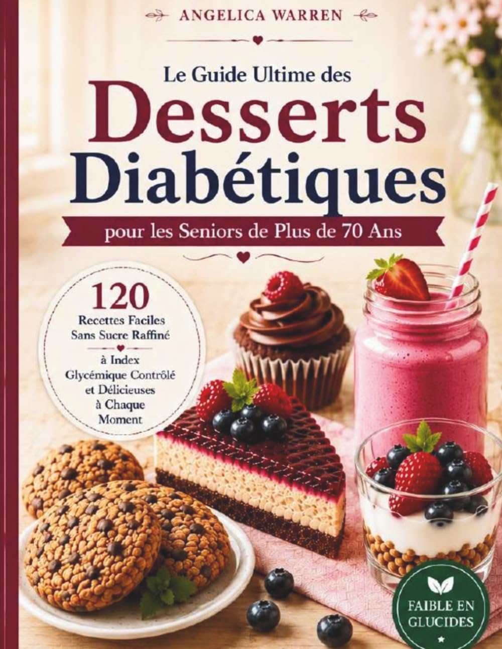 Le Livre Ultime des Desserts Diabétiques pour les Seniors de Plus de 70 Ans: 120 Recettes Faciles Sans Sucre de Gâteaux, Cookies, Smoothies et Desserts Maison Sains