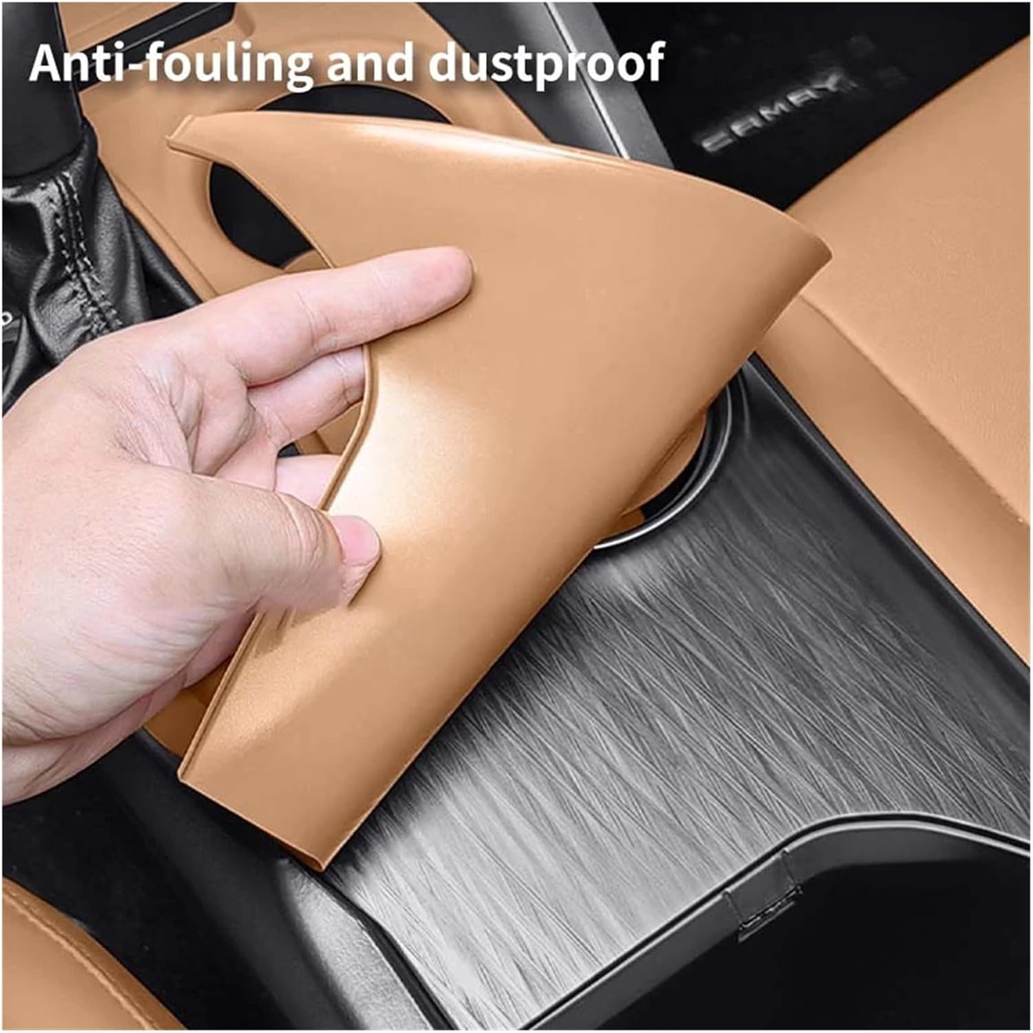 Car LHD Central Control Silicone Pad Compatible for Toyota Camry 7th 8th 2018-2023 Water Cup Protector Mat Anti-Slip Interior(Black 18-23)