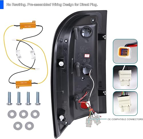 Miniatura 4 de SPEC-D TUNING Luces traseras LED color negro perla con barras LED rojas compatibles con Chevy Silverado 15002500HD3500HD 2007-2013