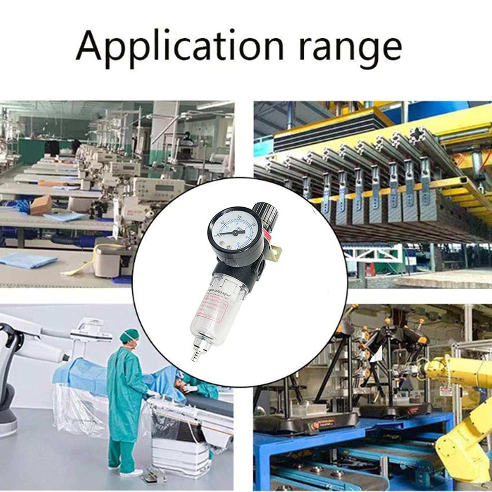 Ölabscheider, Druckluftfilter, Luftfilter, Druckminderer, mit Manometer, Schmiermittel, Druckminderer, für Druckluftfilterwerkzeuge