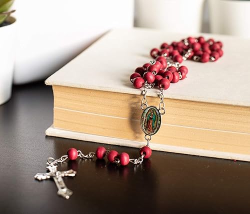 Miniatura 2 de MTT 12 Rosario rojo perfumado Virgen De Guadalupe Recuerdos de Bautizo Primera Comunión, recuerdo de fiesta de Nuestra Señora de Guadalupe