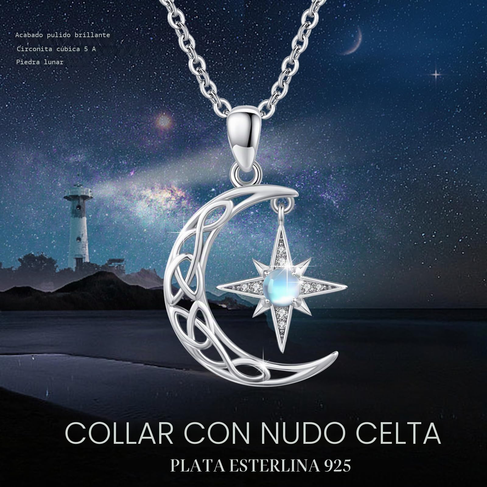 REDSUN Cadena de sol de plata de ley 925 ópalo/piedra lunar, collar de sol, colgante de oro, joyas chapadas en oro para mujeres, niñas, regalos