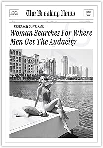 Amazon.com: Vintage Newspaper Canvas Wall Art Woman Searches For Where ...