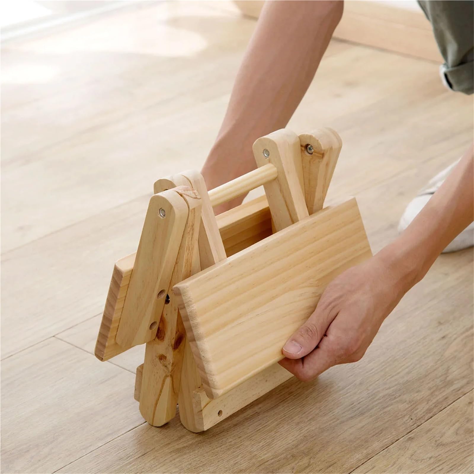 Taburete plegable de madera antideslizante, asiento de baño, cambiador de zapatos, silla de pesca, portátil, para el hogar y el aire libre, versátil y diseño