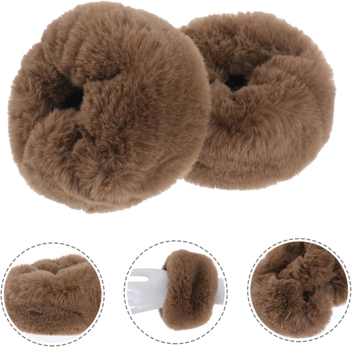 Ipetboom Fur Sleeve Glove Arm Warmers Fuzzy Arm Sleeves for Women Fur Wristlets Faux Winter Adult Plush Sleeves