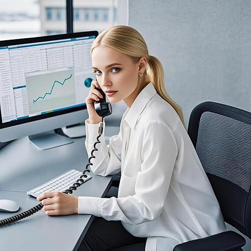 Vista 7 de Uvital Desenredador de cable telefónico (paquete de 10), cable de teléfono antienredos de teléfono giratorio de 360 grados, cable giratorio de línea