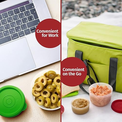 Miniatura 4 de Recipientes herméticos reutilizables de 3 onzas, paquete de 16  aperitivos, bebéniño pequeño, condimento, almacenamiento de alimentos de picnic