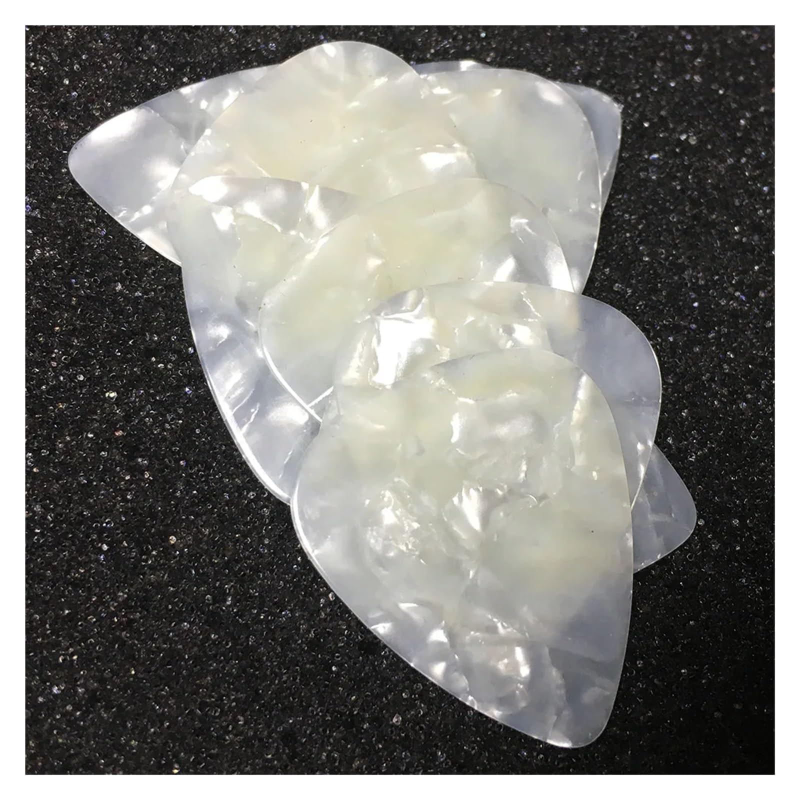 500 Púas De Guitarra Con Perlas Blancas Mixtas. | 500 púas de guitarra con perlas blancas, 4 grosores for bajos acústicos