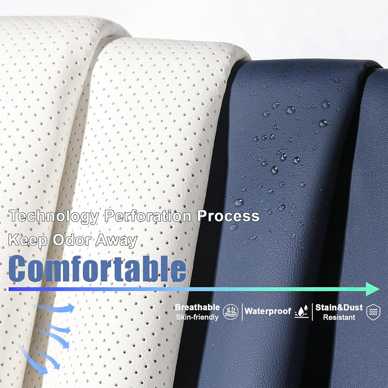 2 Seat Covers for Jeep Renegade 2015-2023 Breathable Car Seat Covers,Anti-Slip Waterproof Car Seat Protectors with Airbag,Automotive Vehicle Cushion with Storage Pockets (Standard,Blue)