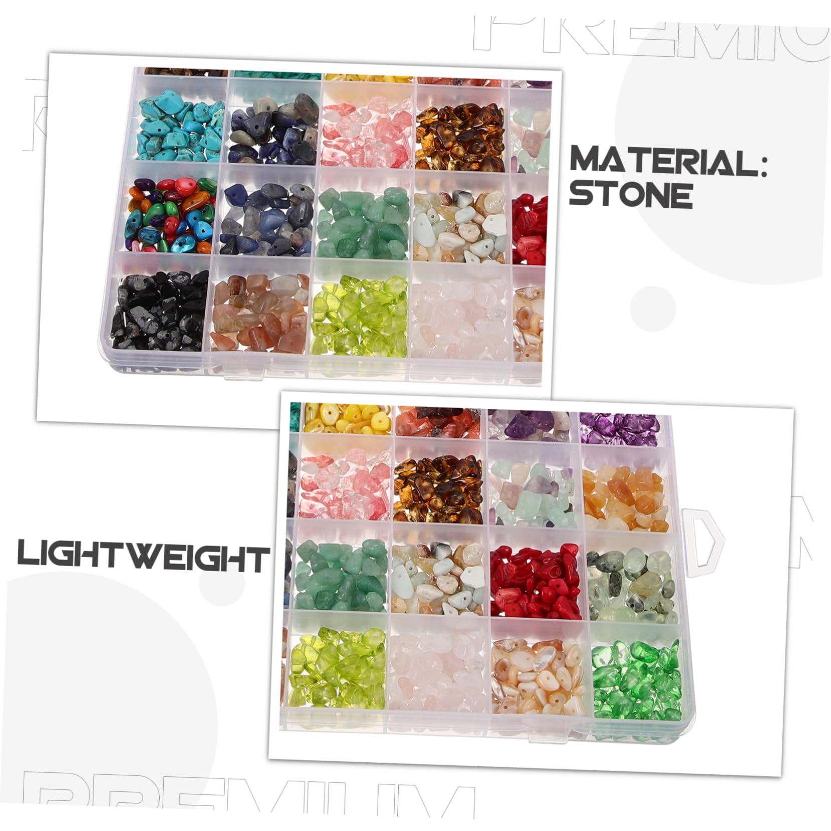 Cuentas Artesanales de Piedra Natural para Pulseras Diy, 24 Compartimentos