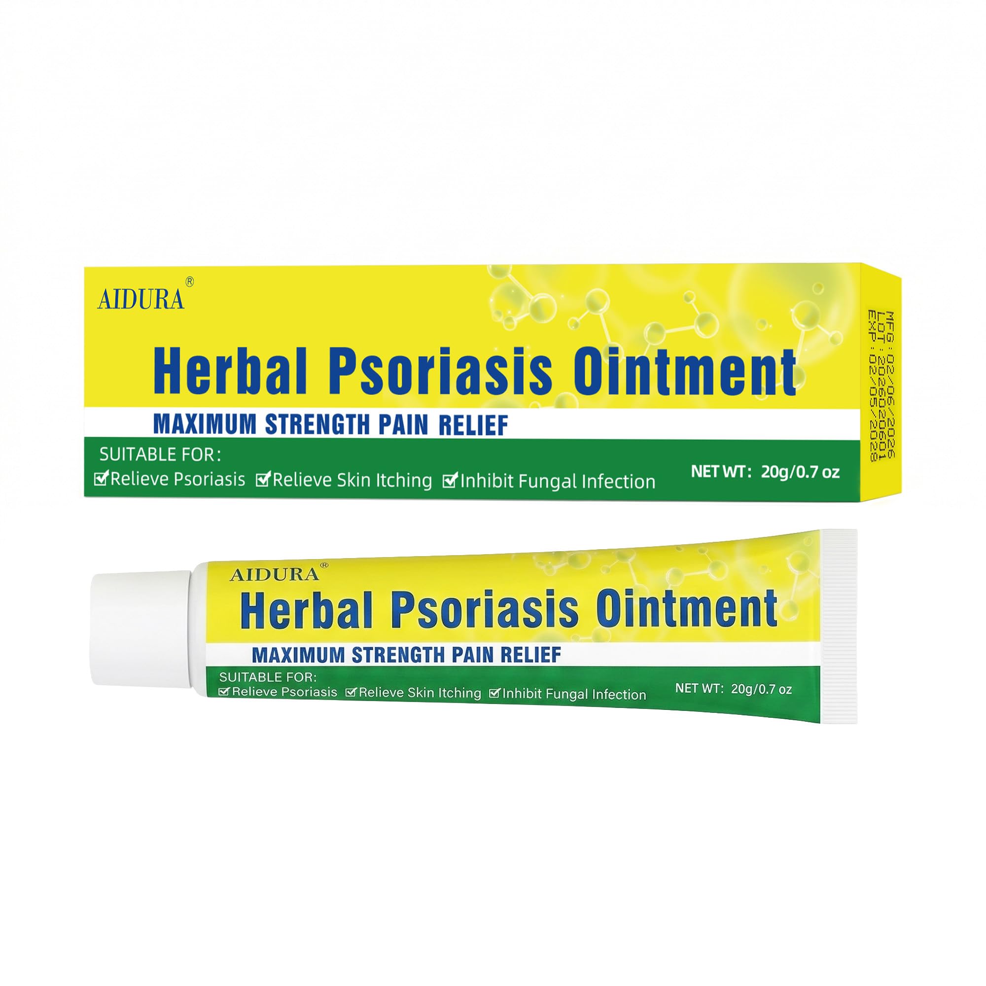 Psoriasis Cream, Natural Seborrheic Dermatitis Relief for Itchy Flaky Skin, Soothing Ointment for Redness & Scaling 20g - 1