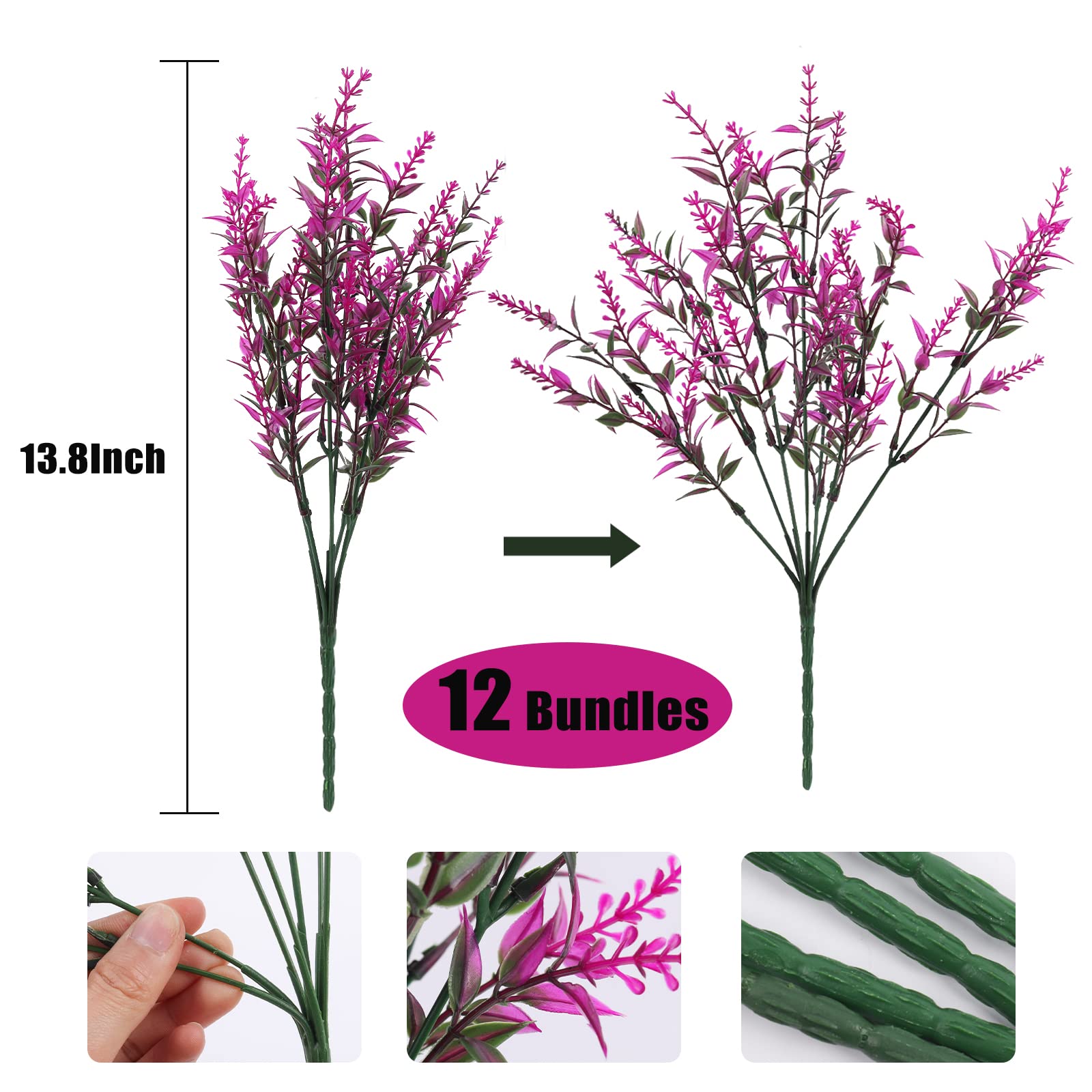 Outdoor Artificial Plant UV Resistant Fake Stems Plants - Image 2