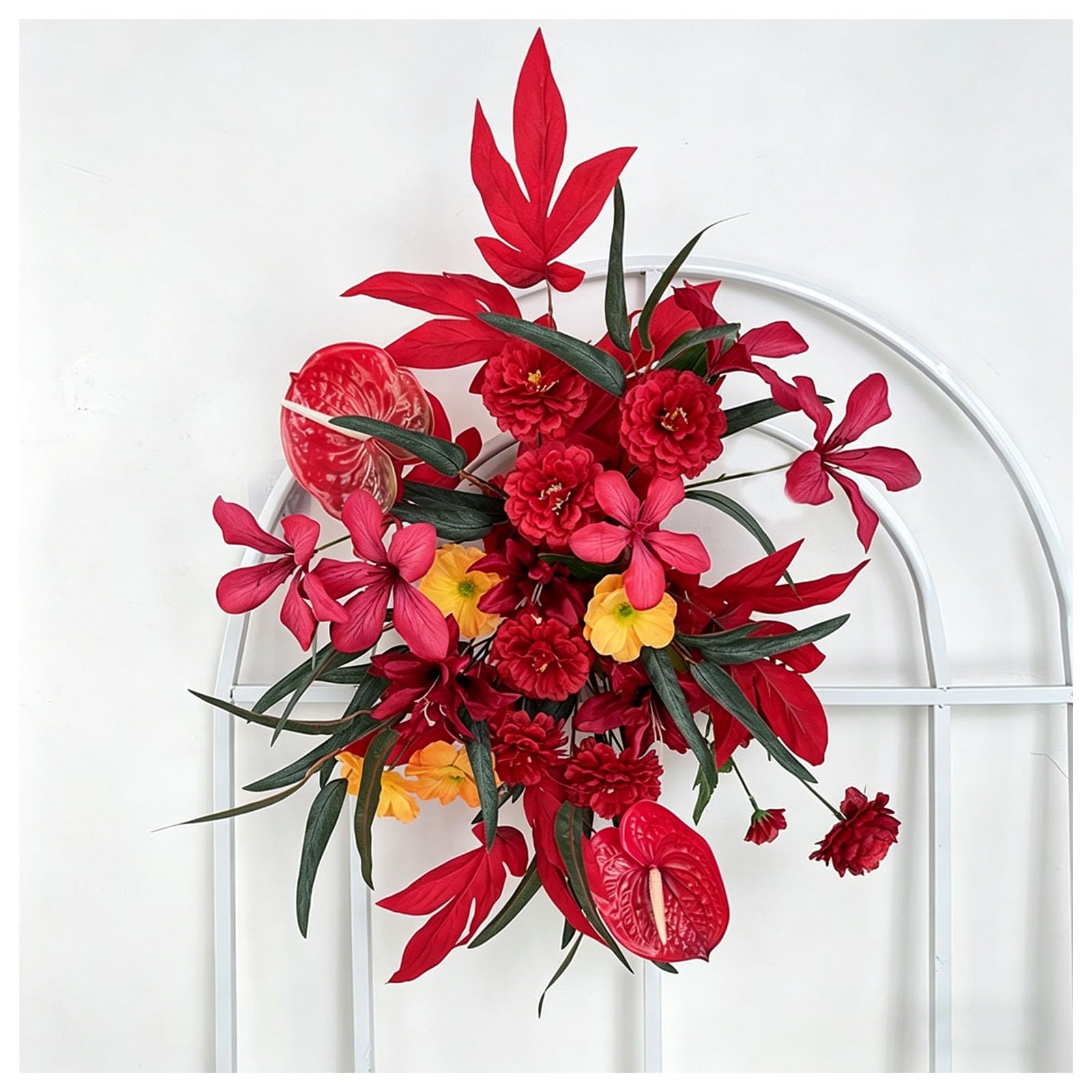 Multiple Styles Artificial Flowers, Hanging Floral Decor Wedding Aisle Flowers, Floor Runner Flowers, For Wedding Reception, Ceremony Backdrop, Hotel Decoration, Window Displ(Size:50*46cm,Color:D)