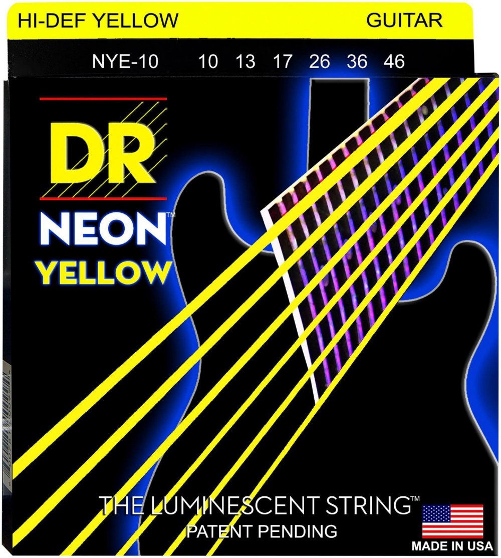 DR Strings NYE-10 Nickel Coated Electric Guitar Strings, Medium