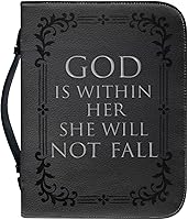 Vista 45 de Bolsas de cuero para iglesia, funda de Biblia gris león, bolsa protectora de la Biblia de poliuretano, funda de transporte portátil con asa