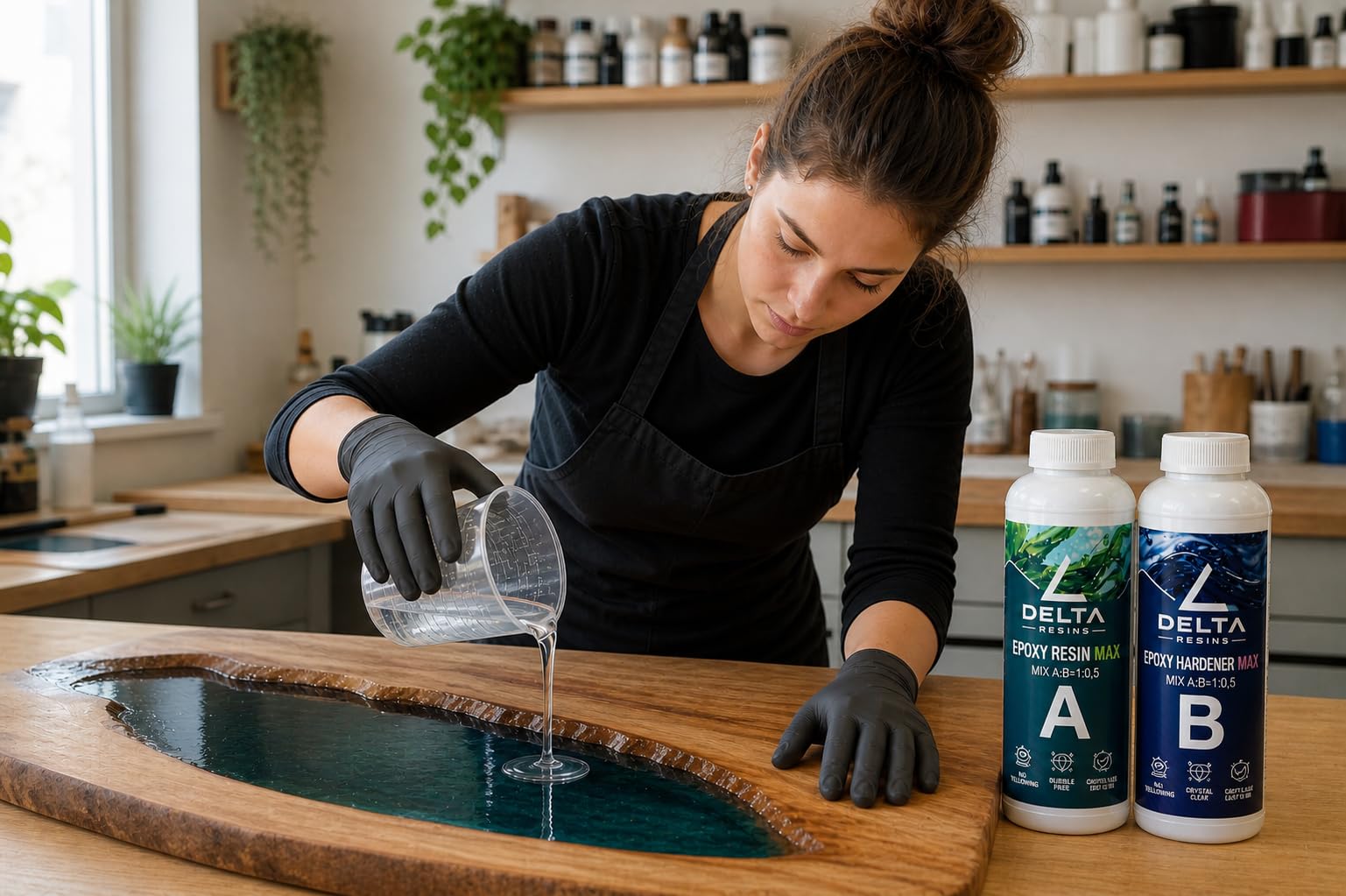 7,5 KG Resina epossidica super trasparente lucida anti ingiallimento, rasparente e senza bolle, adatto per gioielli, rivestimento in legno e resina colata - DeltaResins (la più usata)