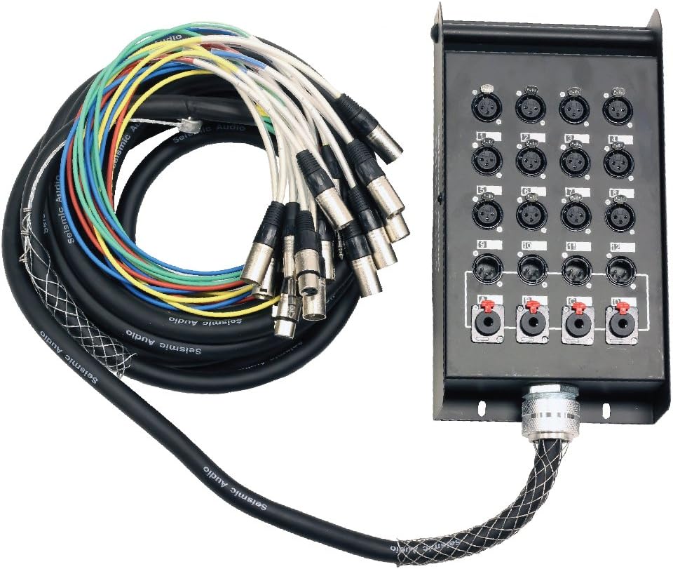 Seismic Audio - SALS-12x4x25-12 Channel 25' Pro Stage XLR Snake Cable (XLR 1/4" TRS Returns) for Recording, Stage, Studio use