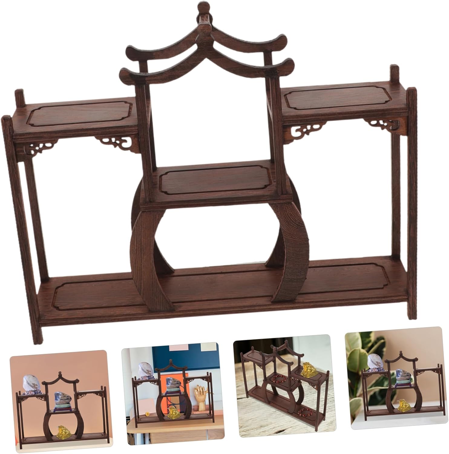 Wooden Plant Stand for Indoor Plants Pedestal Stand Shelves Retro Display Rack Storage Holder