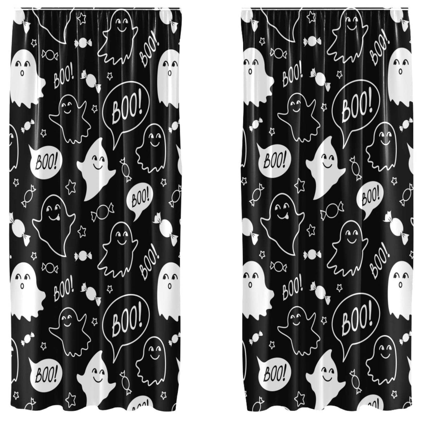 Rideaux Halloween Boo motif festif lot de 2 rideaux 139,7 x 213,4 cm