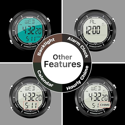 Miniatura 5 de Reloj de pulsera de natación y buceo de 10 ATM, resistente al agua, con múltiples funciones de reloj despertador, cronómetro, cuenta regresiva,