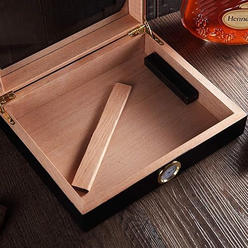 Miniatura 4 de Caja de cigarros humidores caja de cigarros 6 cigarros enfriador portátil de madera de cedro gabinete hidratante de perspectiva techo solar dos