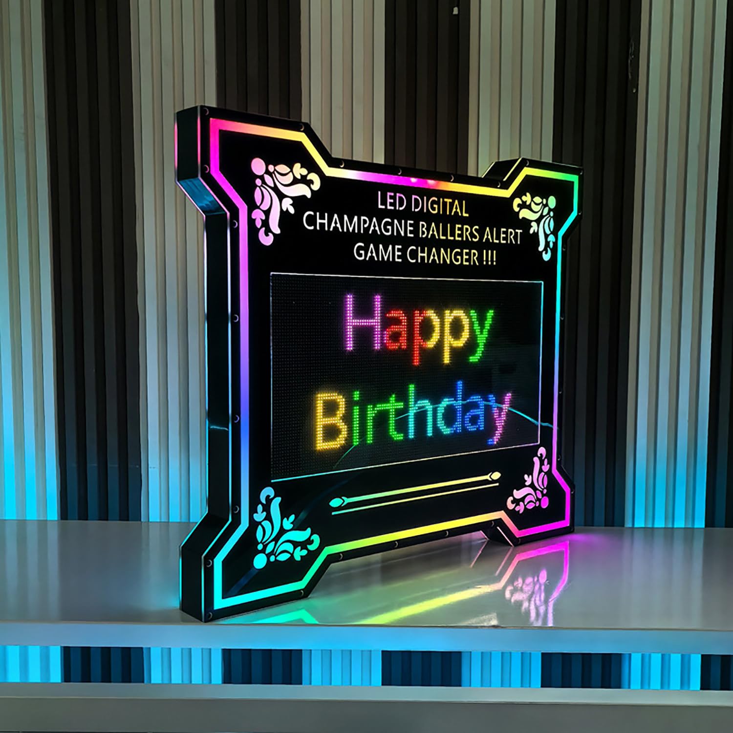 Caja de luz LED programable para mensajes personalizados, ideal para bares, hoteles y discotecas, incluye baterías recargables