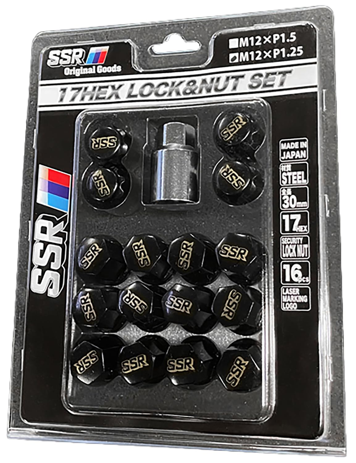 Amazon | SSR 17HEX ロック&ナットセット (4H用) M12×P1.25 ブラック