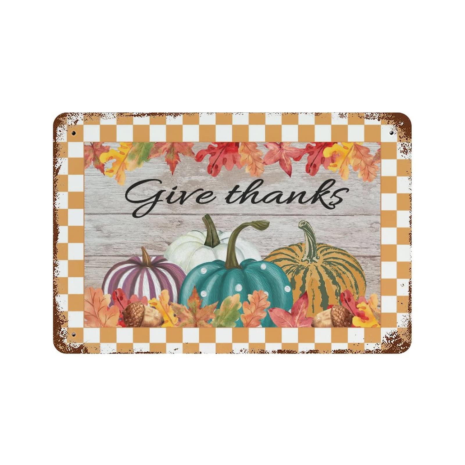 Panneau en aluminium Thanksgiving pour décorer votre entrée extérieure