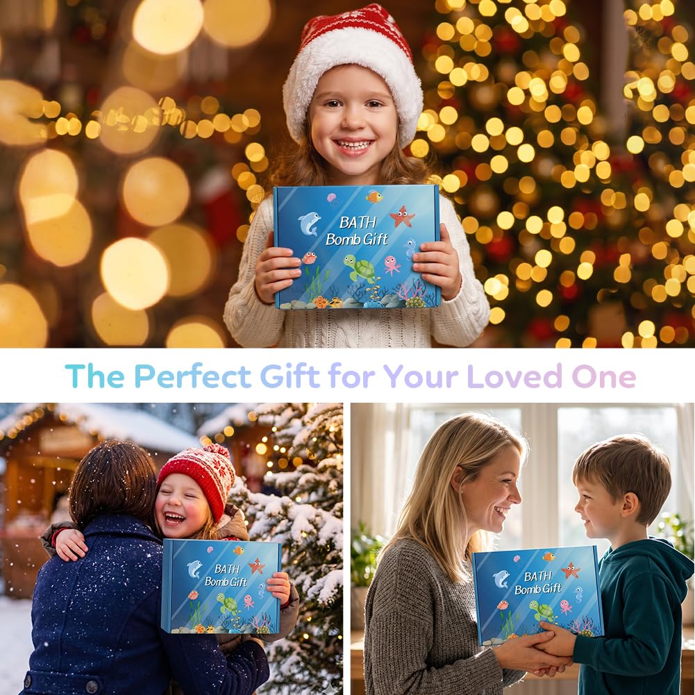 Pack de 12 Bombas de Baño para Niños, Bolas de Baño Conteniendo el Juguete Sorpresa en el Interior, Regalos de Cumpleaños, Navidad y Pascua Regalo para Niños y Niñas
