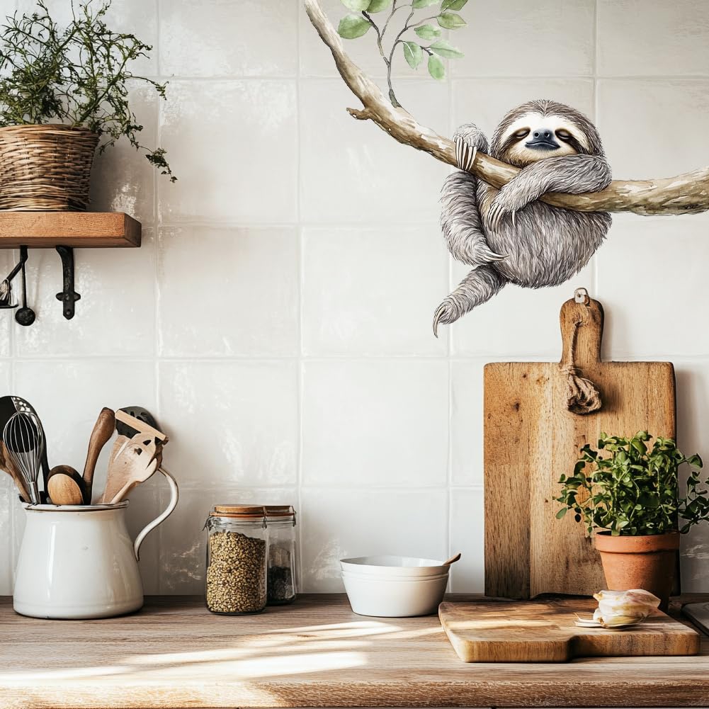 GOMAKERER 1 Pc Little Sloth Wall Decal - Image 3
