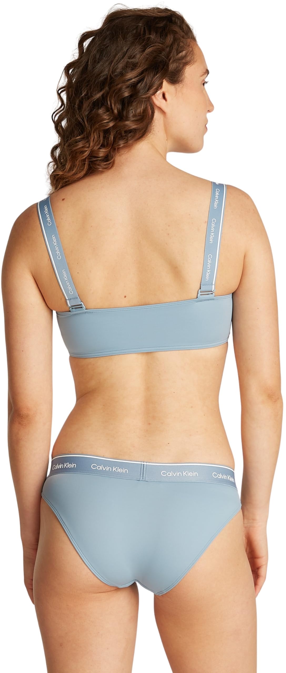 Calvin Klein Donna Top Bikini a Fascia Spalline Rimovibili