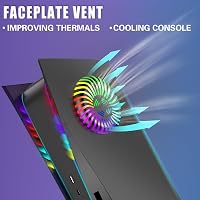 Joso RGB LED Világítós Előlap PS5 Disc Konzolhoz - ABS Karcálló Burkolat Hűtőnyílásokkal, 8 Színű 400+ Fényeffekt, Zenére Szinkronizáló, Táv 3