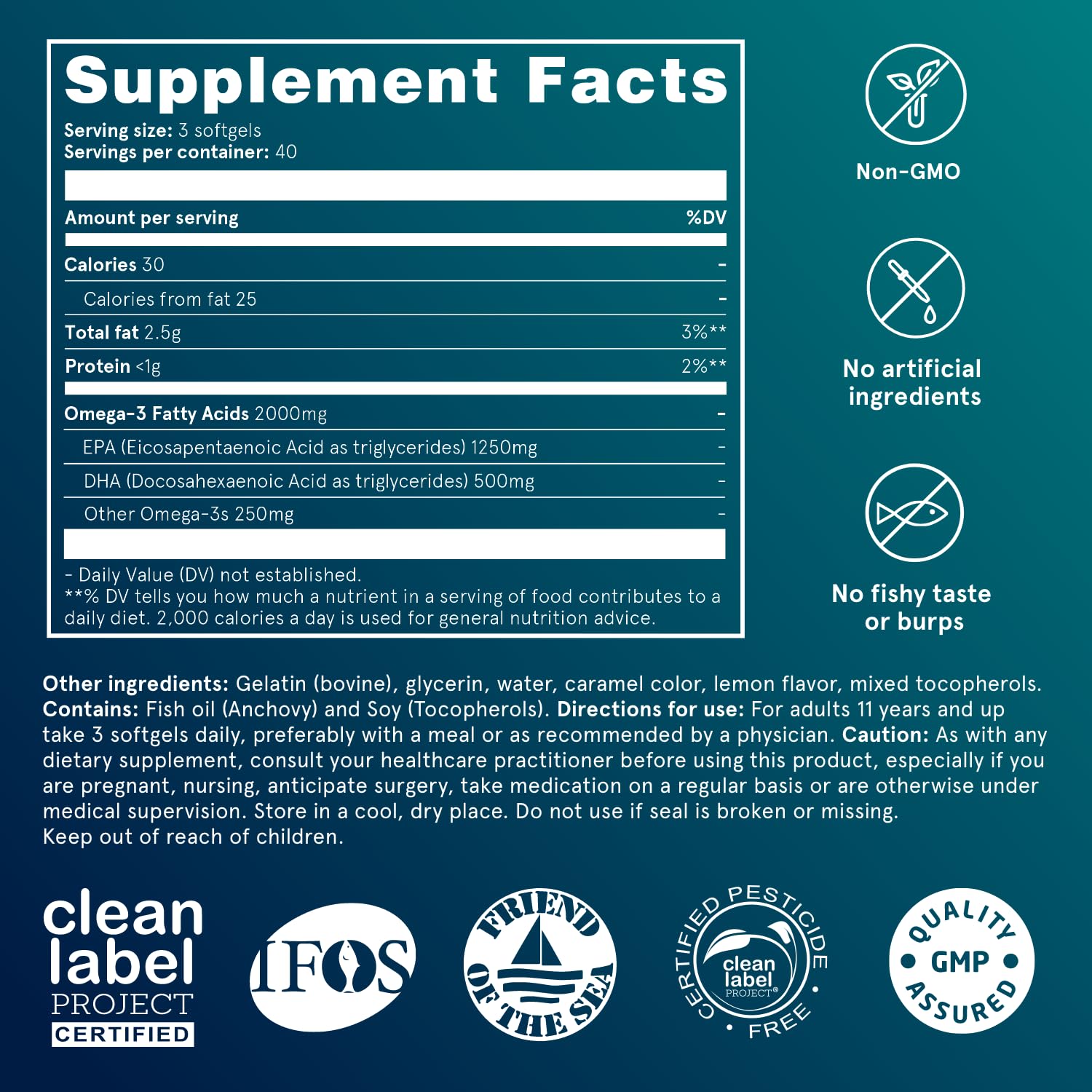 Puori O3, Omega 3 Fish Oil Supplement, IFOS Certified - 240 Softgels — Amazon image 6