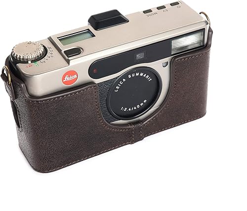 Vista 11 de Leica Minilux - Funda para cámara Leica Minilux/Minilux Zoom con correa de mano de piel auténtica, hecha a mano, color negro