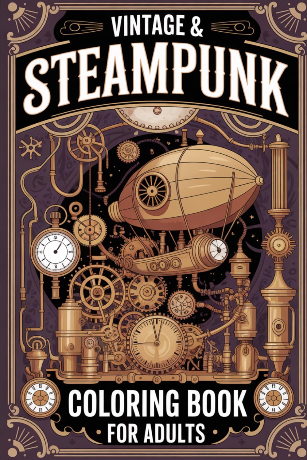 Vintage & Steampunk Coloring Book for Adults: Intricate Mechanical Designs, Gears, Clockwork, and Victorian Fantasy Art for Relaxation and Stress Relief
