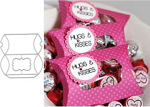 Suds&WH Candy Chocolate Box Metal Die Cuts,Merry Christmas Wedding Gift Cutting Dies Cut Stencils DIY Scrapbooking Photo Album Decorative Embossing Paper Card Making, 12.8*13.2cm/5.03x5.19inch