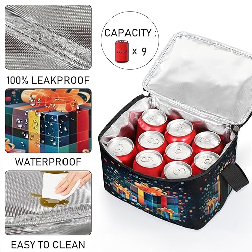 Miniatura 5 de The Christmas Classic Style Insulated Lunch Bag Women Reusable Lunch Tote Square Meal Bag for Adults Men Cooler Lunch Box for Work Travel Picnic Food