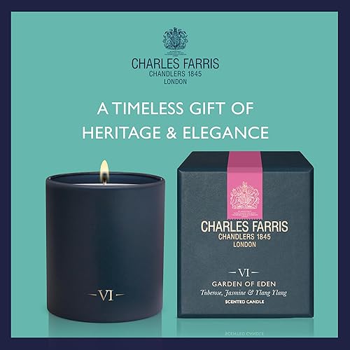 Miniatura 10 de Charles Farris Vela perfumada de lujo, 1 mecha, vertida a mano, de larga duración, combustión limpia, 7.5 onzas, quema hasta 50 horas, fabricada en
