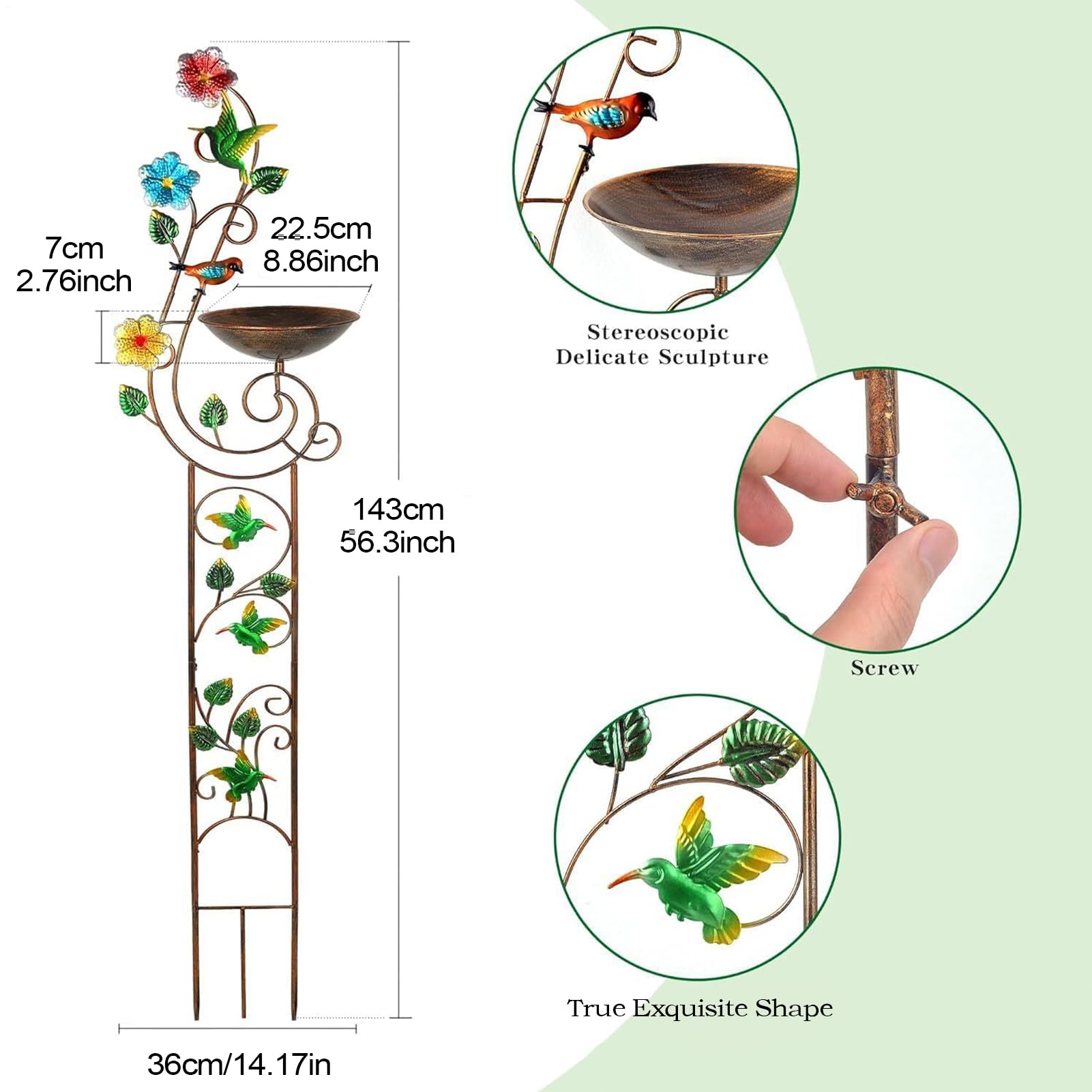 Generico Bagno per Uccelli da Giardino Decorazione Abbeveratoio | Vasca E Mangiatoia Per Uccelli Giardino Patio Cortile e Cortile Posteriore e Corte Interna